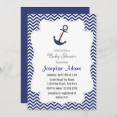 Nautical Anchor Baby Shower Einladung Navy Blue (Vorne/Hinten)