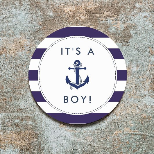 Nautical Anchor Baby Shower Stickers - Es ist ein 