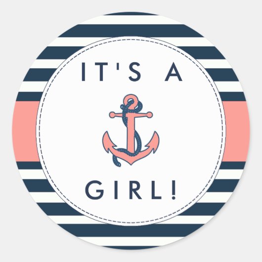 Nautical Anchor Baby Shower Stickers - Es ist ein (Vorderseite)