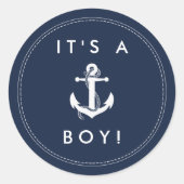 Nautical Anchor Baby Shower Stickers - Es ist ein (Vorderseite)