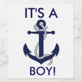 Nautical Anchor Baby Shower Stickers - Es ist ein Weinetikett (Einzelnes Label)
