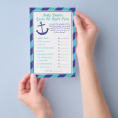 Nautical Anchor Baby Showpreise blau Flyer (Handgriff)