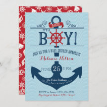 Nautical Anchor Beach Baby Dusche Einladung