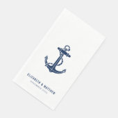Nautical Anchor Beach Hochzeit Personalisiert Serviette (Ecke)