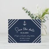 Nautical Anchor Beach Hochzeit Save the Date (Stehend Vorderseite)