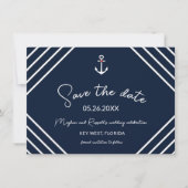 Nautical Anchor Beach Hochzeit Save the Date (Vorderseite)