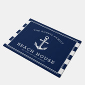 Nautical Anchor Beach House Begrüßungsseeländer Fußmatte (Schrägansicht)
