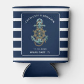 Nautical Anchor Beach Wedding Empfang Dosenkühler (Vorderseite)