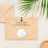 Nautical Anchor Beach Wedding Rücksendeadresse Permastempel