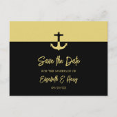 Nautical Anchor, Beach Wedding Save the Date Postkarte (Vorderseite)