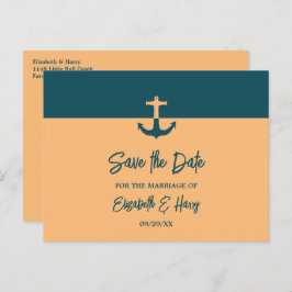 Nautical Anchor, Beach Wedding Save the Date Postkarte