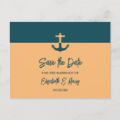 Nautical Anchor, Beach Wedding Save the Date Postkarte (Vorderseite)