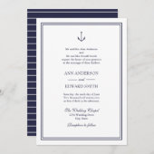 Nautical Anchor Beide Eltern Hochzeitsfeier Einladung (Vorne/Hinten)