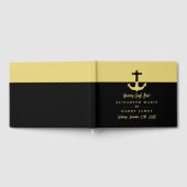 Nautical Anchor - Black Gold - Beach Wedding Gästebuch (Voll)