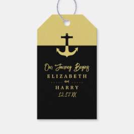 Nautical Anchor - Black Gold - Beach Wedding Geschenkanhänger