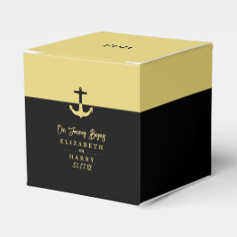 Nautical Anchor - Black Gold - Beach Wedding Geschenkschachtel