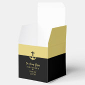Nautical Anchor - Black Gold - Beach Wedding Geschenkschachtel (Geöffnet)