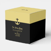 Nautical Anchor - Black Gold - Beach Wedding Geschenkschachtel (Rückseite)