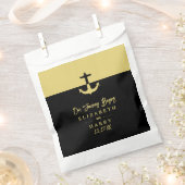 Nautical Anchor - Black Gold - Beach Wedding Geschenktütchen (Ausgeschnitten)