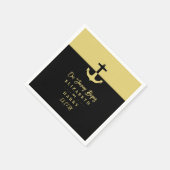 Nautical Anchor - Black Gold - Beach Wedding Serviette (Ecke)