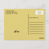 Nautical Anchor - Black Gold - Hochzeit Vielen Dan Postkarte (Rückseite)