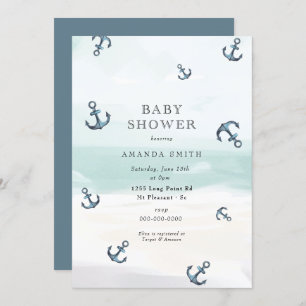 Nautical Anchor Blue Ahoy Es ist eine Boy Baby Dus Einladung