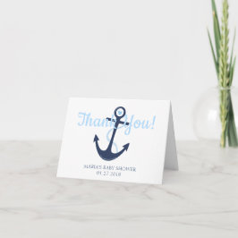 Nautical Anchor Blue Baby Dusche Danke Karte