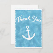 Nautical Anchor Blue Baby Dusche Dankeskarte (Vorne/Hinten)