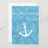 Nautical Anchor Blue Baby Dusche Einladung (Vorne/Hinten)