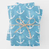 Nautical Anchor Blue Baby Dusche Geschenkpapier Set (Beispiel)