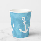 Nautical Anchor Blue Baby Dusche Pappbecher (Rückseite)