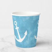 Nautical Anchor Blue Baby Dusche Pappbecher (Vorderseite)