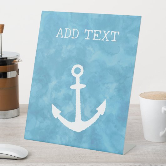 Nautical Anchor Blue Baby Dusche Sockelschild (In Situ)