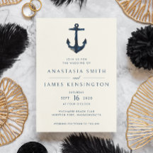 Nautical Anchor Blue Modern Coastal Wedding