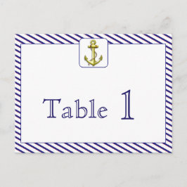 Nautical Anchor Blue Stripe Hochzeitsstimmung Tisc Postkarte
