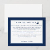 Nautical Anchor Blue Wedding Details Beipackkarte Postkarte (Vorne/Hinten)