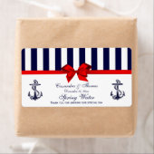 Nautical Anchor Blue White Strip H Water Label (Insitu)