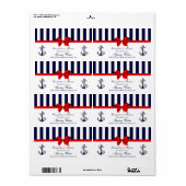 Nautical Anchor Blue White Strip H Water Label (Vorne)