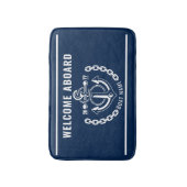 Nautical Anchor Boat & Captain Name Bath Matts Badematte (Vorderseite Vertikal)