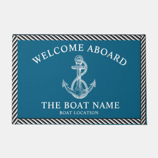 Nautical Anchor Boat & Captain Name, Sailing Gifts Fußmatte