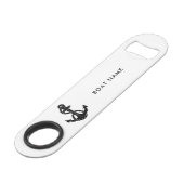 Nautical Anchor Boat Name Beach House Custom Speed Flaschenöffner (Rückseite Schrägansicht)