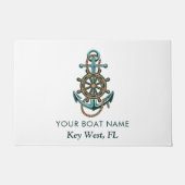 Nautical Anchor Boat Name Coast Custom Fußmatte (Vorderseite)
