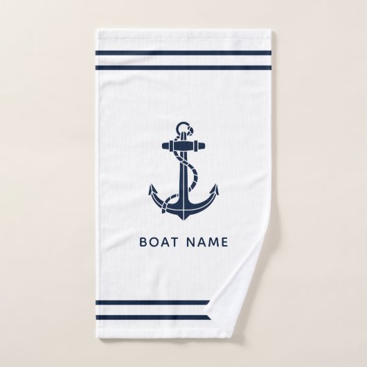 Nautical Anchor Boat Name Custom Handtuch (Handtuch)