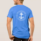 Nautical Anchor Boat Name Custom Tri-Blend Shirt (Rückseite)
