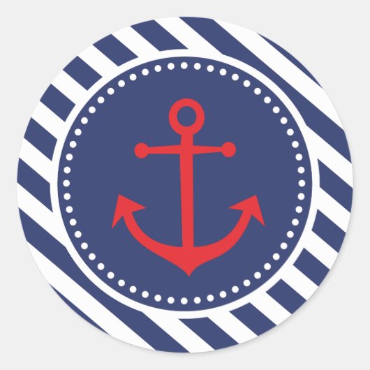 Nautical Anchor Boy Baby Dusche Danke Sticker (Vorderseite)