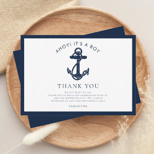 Nautical Anchor Boy Baby Dusche Dankeskarte