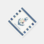 Nautical Anchor Brautparty Napkin Serviette (Ecke)