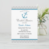 Nautical Anchor Bridal Dusche Einladung (Stehend Vorderseite)