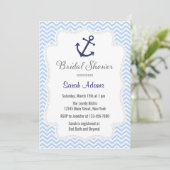 Nautical Anchor Bridal Dusche Einladung (Stehend Vorderseite)