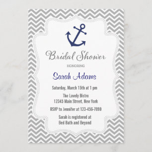 Nautical Anchor Bridal Dusche Einladung